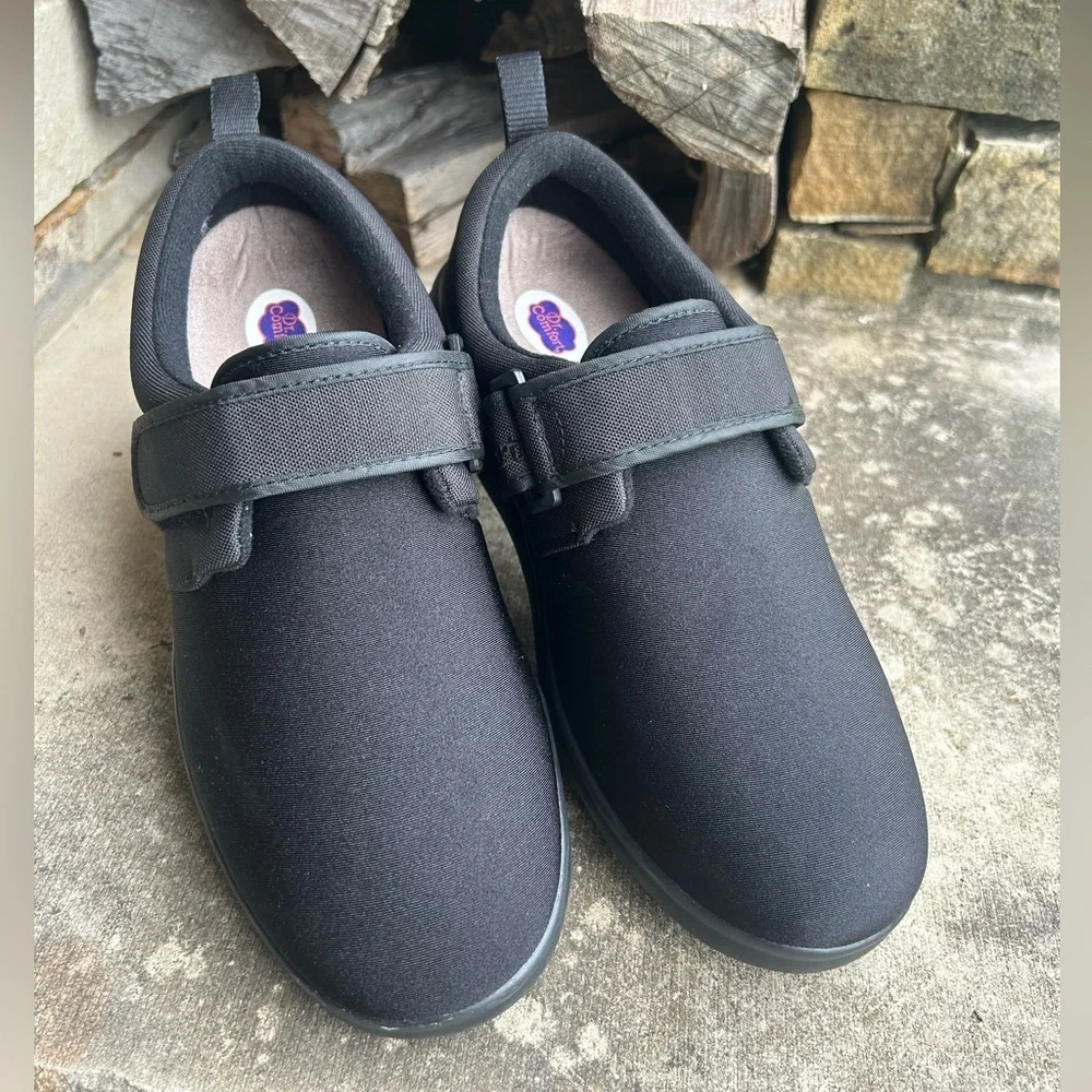 Dr.Comfort‎ Diabetic Carter men’s Black Velcro Sneakers NWOB Sz-8-1/2M. O